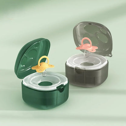 Baby Cartoon Pacifier Holder BPA Free Food Grade Silicone Pacifier Box Nipple Storage Case Dustproof Soother Container Box