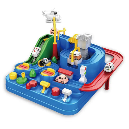 Kids' Racing Rail Car Educational Playset - Interactive Train Adventure with Space Rocket Theme