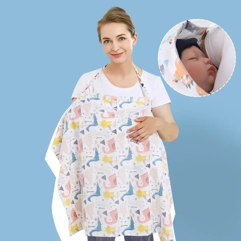 Mother Outing Breastfeeding Towel 100% Cotton Baby Feeding Nursing Covers Nursing Cloth with Mosquito Net Baby Stroller
