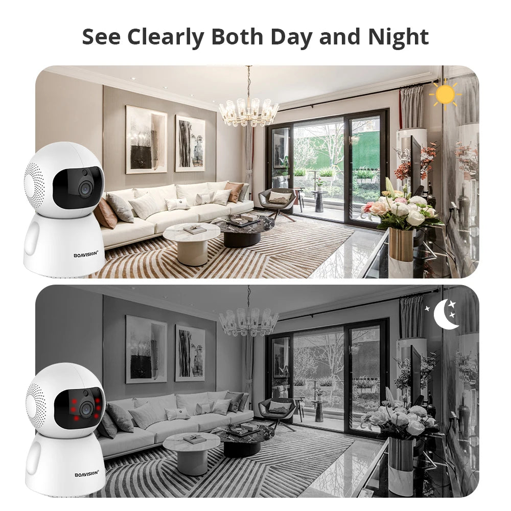 Smart 3MP HD WiFi Security Camera with Auto Tracking, Two-Way Audio, and Alexa/Google Assistant Compatibility