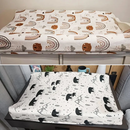1Pc Super Soft Reusable Changing Pad Cover Printing Design Minky Material Baby Breathable Diaper Pad Sheets Cover