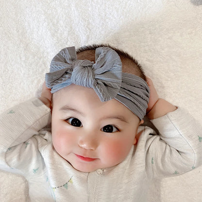 48-Color Soft Nylon Baby Headbands for Girls - Elastic Knit Turban Bows Hair Accessories for Newborns