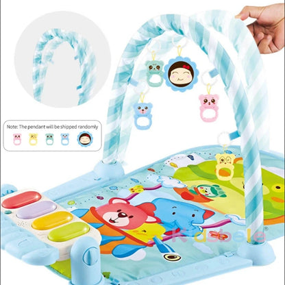 Deluxe 3-in-1 Baby Activity Gym with Kick Piano, Crawling Mat, and Hanging Toys