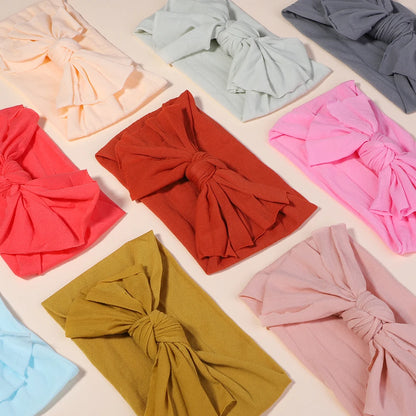 Set of 3 Cute Solid Color Bows Headbands for Toddlers and Newborns – Soft Cotton Baby Accessories