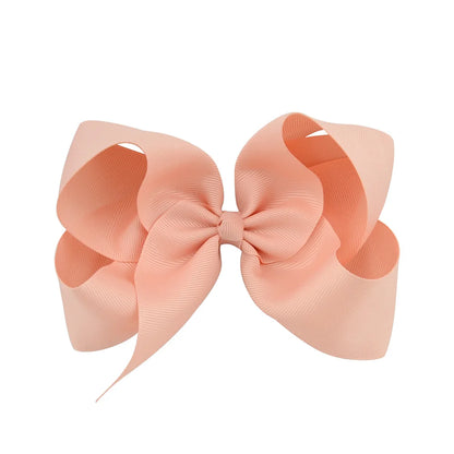 6-Inch Handmade Grosgrain Ribbon Hair Bows with Clips for Girls – Stylish Large Hairpins, Boutique Barrettes, and Kids' Accessories