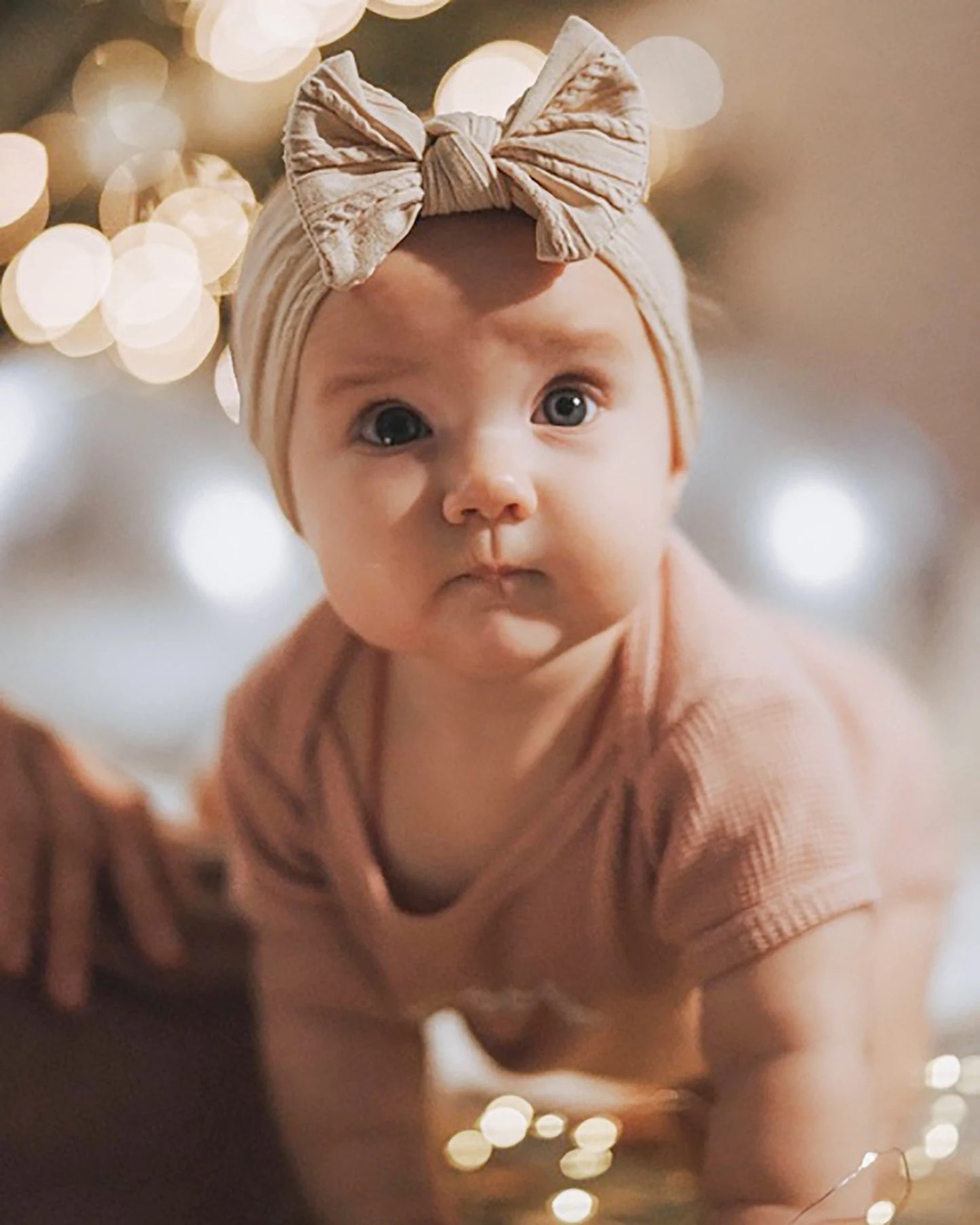 48-Color Soft Nylon Baby Headbands for Girls - Elastic Knit Turban Bows Hair Accessories for Newborns