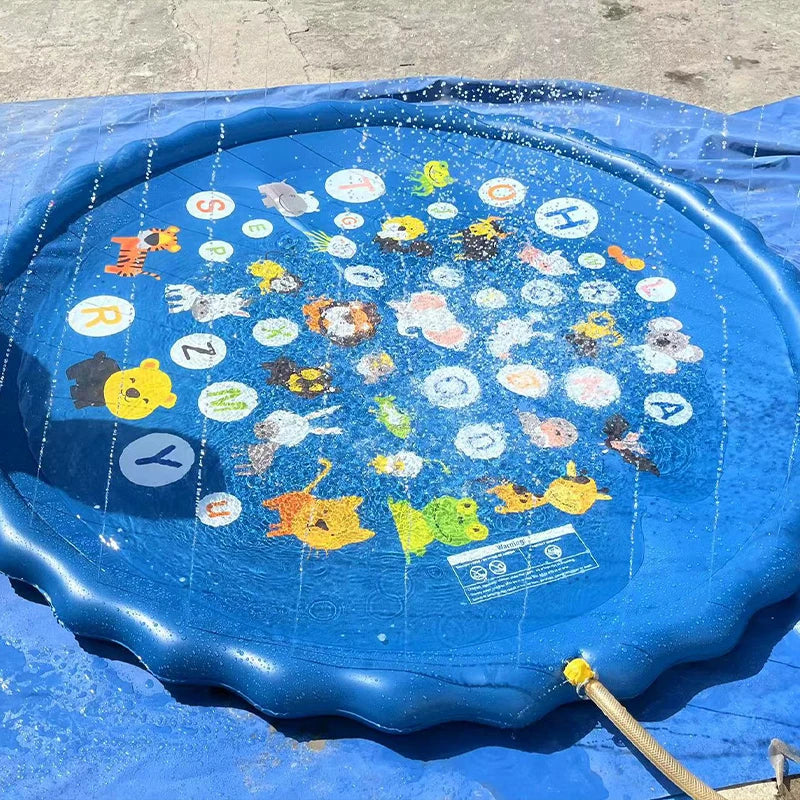 Giant Inflatable Cartoon Water Play Mat for Kids - Summer Outdoor Fun for Garden and Pool Activities