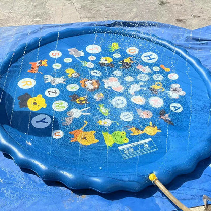 Giant Inflatable Cartoon Water Play Mat for Kids - Summer Outdoor Fun for Garden and Pool Activities