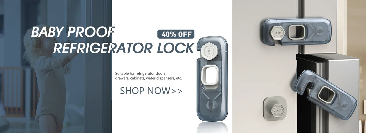 Baby Safety Drawer and Cabinet Lock Set - Anti-Pinch Refrigerator Lock for Childproofing