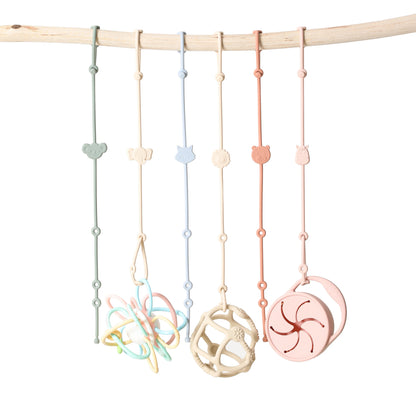 6-Pack Adorable Safari-Themed Silicone Pacifier Clips for Babies – Adjustable and Secure Anti-Lost Straps for Strollers and High Chairs