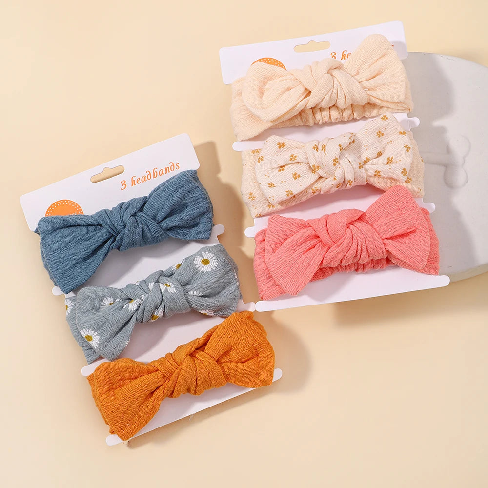 3-Pack Infant Headbands with Adorable Bow Knots for Girls - Stylish Hair Accessories for Babies and Toddlers