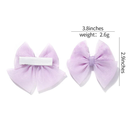 Adorable 2-Pack Mini Hair Bows for Girls - Soft Cotton Hair Clips and Barrettes