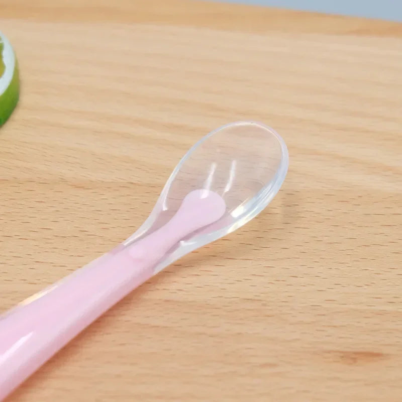Silicone Baby Spoon Set for Learning to Eat - Soft Training Spoons with PP Plastic Storage Box for Children