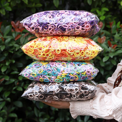 480PCS Vibrant Nylon Elastic Hair Ties for Girls – Colorful Ponytail Holders & Scrunchies for Fashionable Kids