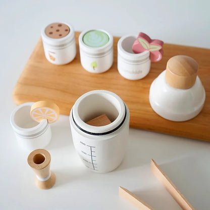 Wooden Milk Tea Set for Kids - Imaginative Role Play Kitchen Toy for Boys and Girls