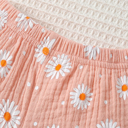 Adorable Baby Girl Summer Outfit Set with 3D Floral Ruffle Top and Shorts