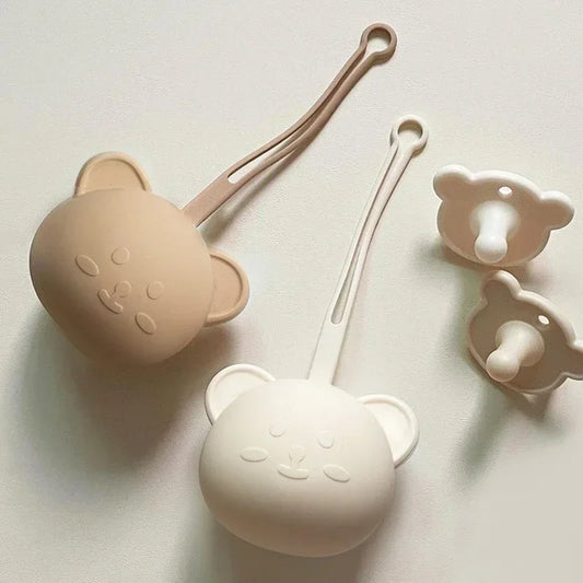 Portable BPA-Free Silicone Pacifier Storage Case for Infants - Soft Teat Holder and Organizer