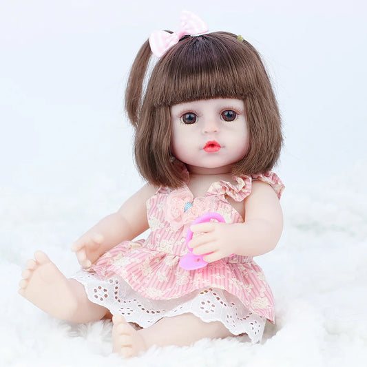 38CM Realistic Baby Reborn Doll for Girls - Soft and Lifelike Toddler Toy with Accessories, Perfect Birthday Gift!