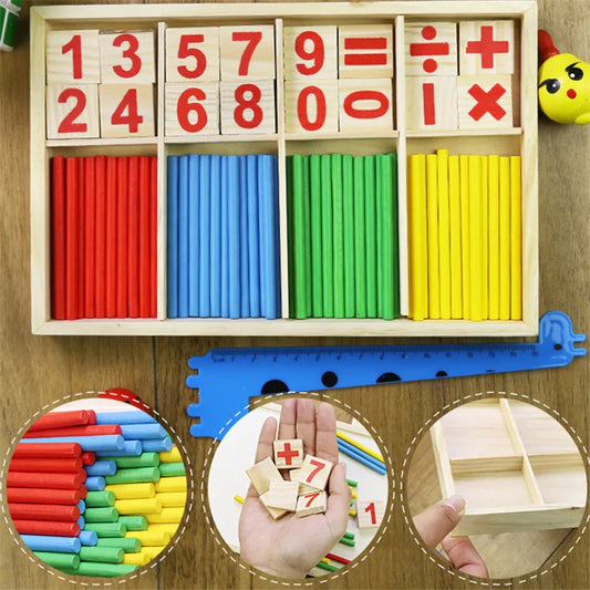 Montessori-Inspired Wooden Counting Sticks for Early Math Skills - Fun Educational Toys for Kids Ages 3-6