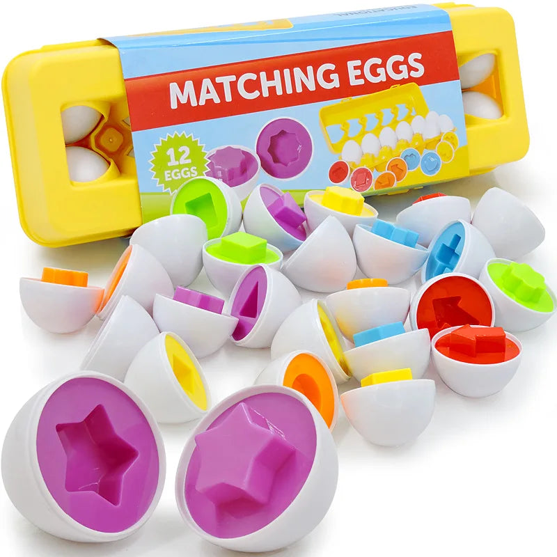 Montessori Egg Puzzle Set: 26 PCS Educational Shape and Alphabet Matching Toys for Kids