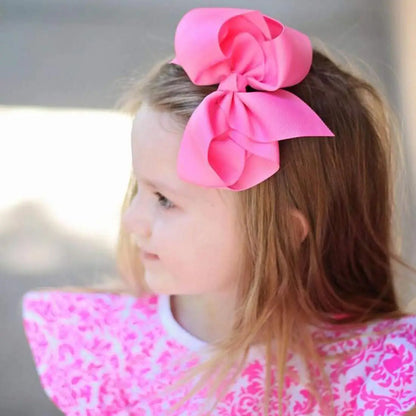 6-Inch Handmade Grosgrain Ribbon Hair Bows with Clips for Girls – Stylish Large Hairpins, Boutique Barrettes, and Kids' Accessories