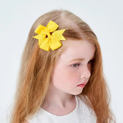 Vibrant Grosgrain Ribbon Hair Bow Clips for Girls - Colorful Hair Accessories for Kids