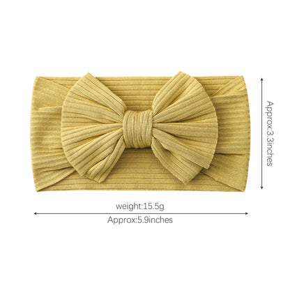 Vibrant Knit Baby Headbands with Bow - Soft Elastic Turban Accessories for Infant Girls