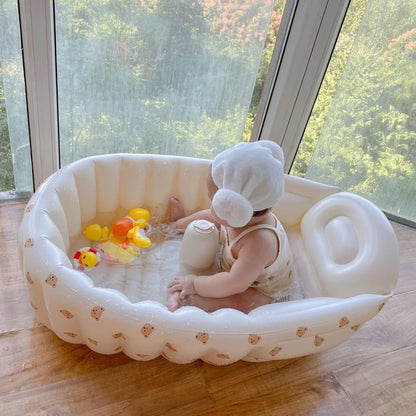 Portable Inflatable Baby Bath Tub - Folding Outdoor Water Play Pool for Newborns and Infants