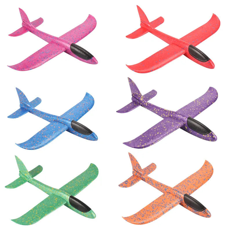 48CM LED Foam Glider Plane - Hand-Throw Flying Aircraft Model for Kids - Durable EPP Design Perfect for Outdoor Fun and Parties