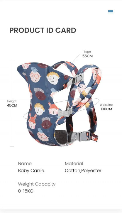 Ergonomic Multi-Functional Baby Carrier with Adjustable Waist Stool for Newborns and Toddlers, Breathable and Versatile Design