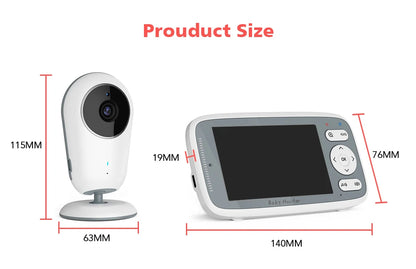 4-Inch HD Video Baby Monitor with 3X Digital Zoom, Two-Way Audio, Auto Night Vision, and Temperature Monitoring - Model VB615