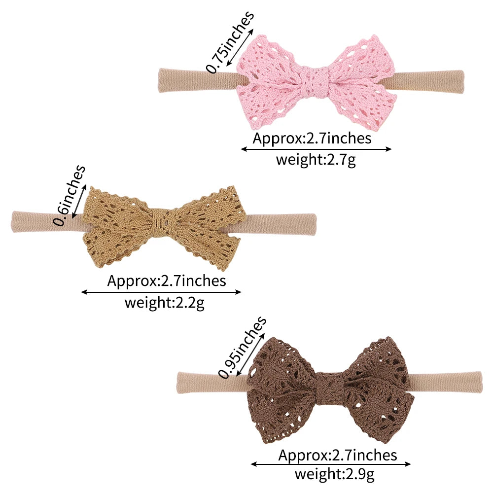 Adorable 2.7-Inch Lace Bow Baby Headbands - Perfect for Newborn Girls