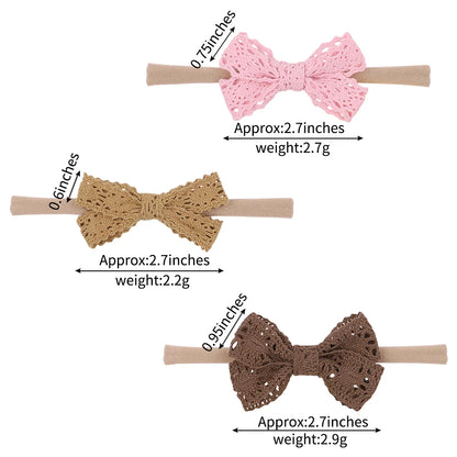 Adorable 2.7-Inch Lace Bow Baby Headbands - Perfect for Newborn Girls