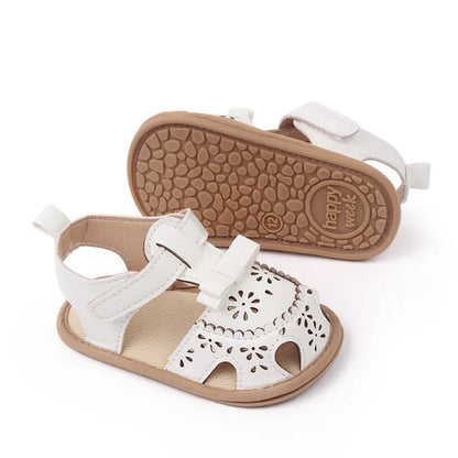 Flexible PU Leather Baby Sandals for Boys and Girls - Non-Slip Hollow Summer Flats