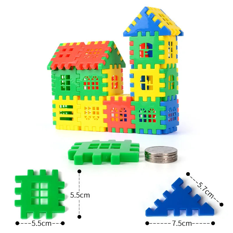 50-Piece Educational Building Block Set - Baby Paradise House Spelling Puzzle for Creative City Models and Montessori Learning