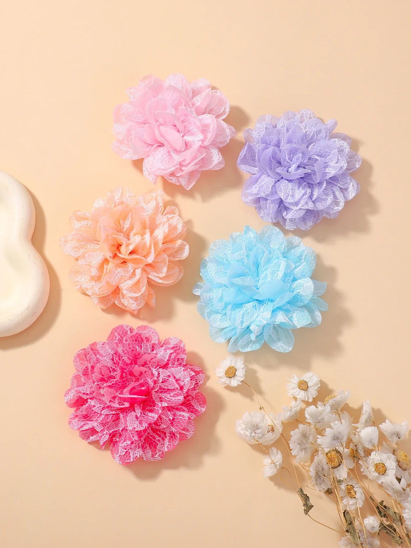 6-Piece Set of Adorable Big Flower Headbands for Baby Girls - Soft, Gentle, and Safe Infant Accessories