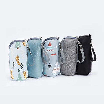 Insulated Baby Bottle Warmer Bag with Cartoon Design for Strollers and On-the-Go Feeding
