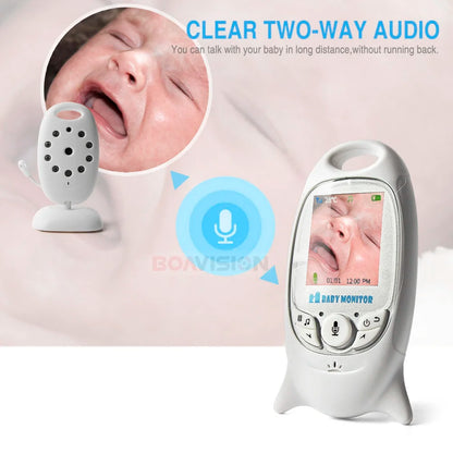 Wireless Video Baby Monitor with 2.0'' LCD Screen, Two-Way Audio, Night Vision, Temperature Monitoring, and 8 Lullabies