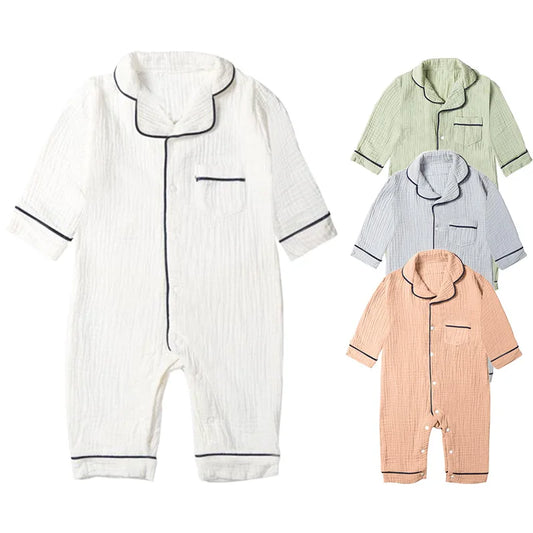 Organic Cotton Autumn Pajama Set for Newborns and Toddlers - Unisex Muslin Romper and Blanket Sleepers