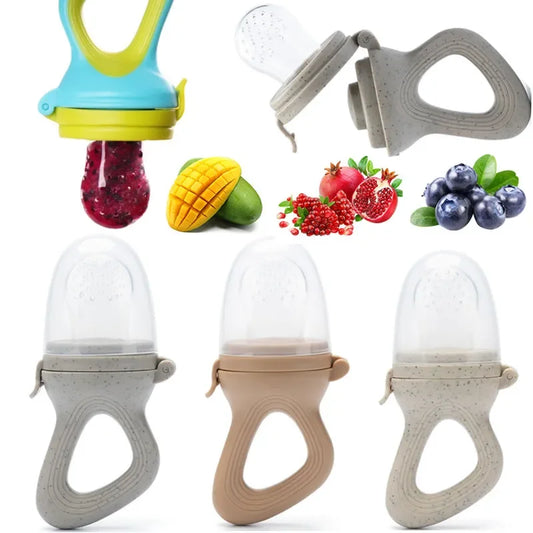 Silicone Teething Nibbler & Fresh Food Feeder with Protective Cover for Babies