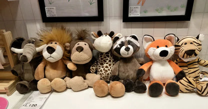 25CM Adorable Jungle Plush Dolls - Kawaii Lion, Elephant, and Monkey Stuffed Animal Toys for Kids and Babies