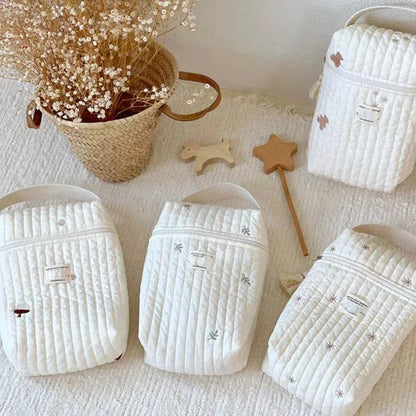 Quilted Portable Diaper Caddy Organizer for Strollers - Stylish Mommy Bag for Baby Essentials