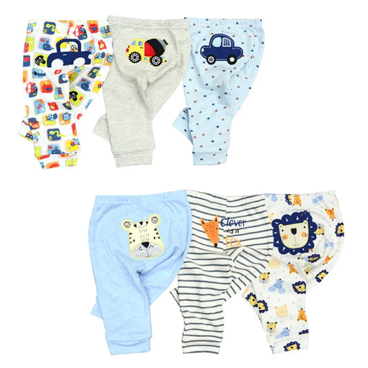 Wholesale 3/6pcs Baby Cotton Leggings for Boys and Girls - Autumn Full-Length Trousers