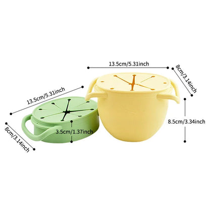 Portable Baby Silicone Snack Storage Cup with Strap - Foldable Food Container for Toddlers