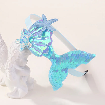 Rainbow Mermaid Sequin Headbands for Baby Girls - Handmade Kids Hair Accessories with Pearls