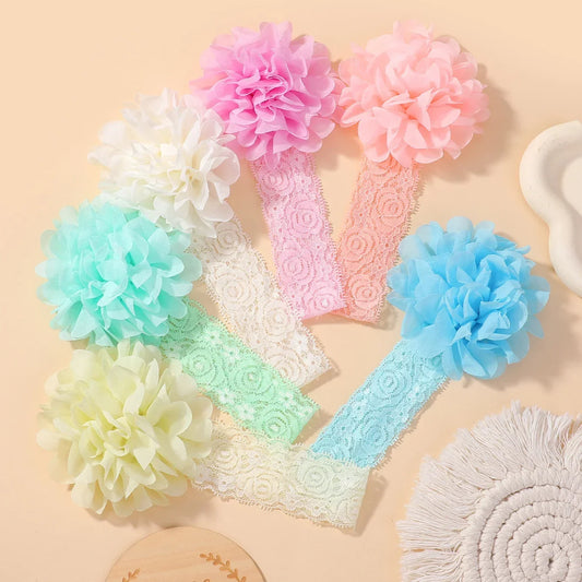 6-Piece Set of Adorable Big Flower Headbands for Baby Girls - Soft, Gentle, and Safe Infant Accessories