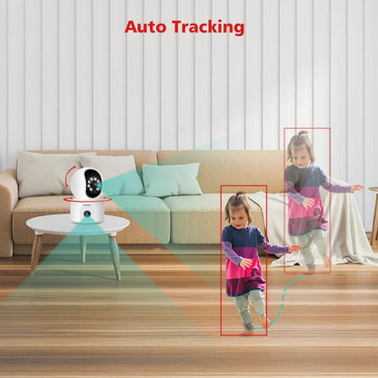 4MP HD WiFi PTZ Baby Monitor Camera with Dual-Lens, Dual-Screen, Auto Tracking, and Human Detection - ONVIF Security Surveillance System