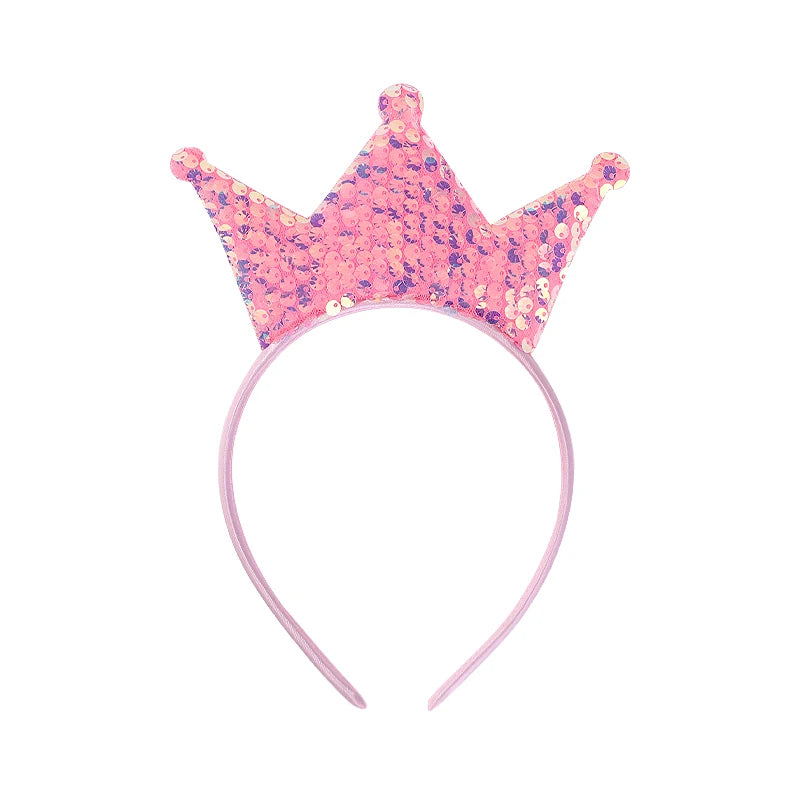 Sparkling Sequin Headband for Girls - Birthday Crown Hair Accessory for Festivals and Parties
