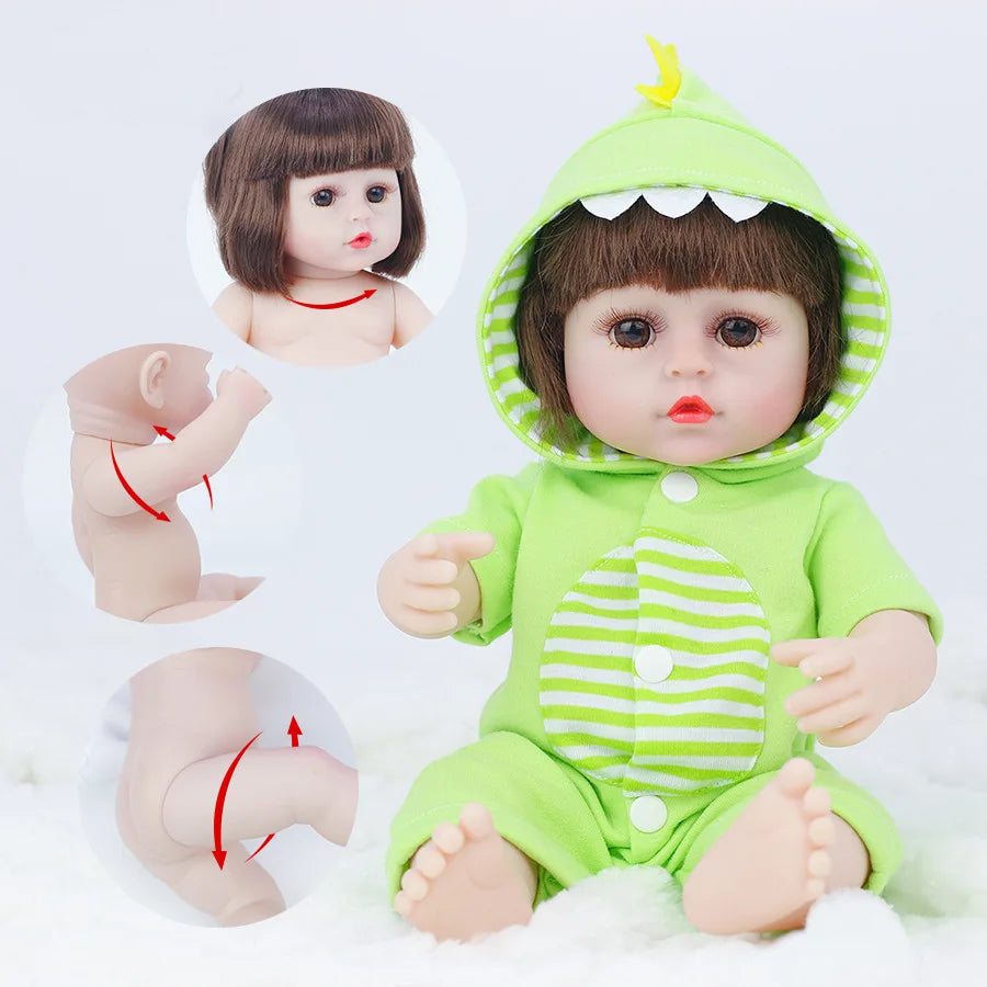 38CM Realistic Baby Reborn Doll for Girls - Soft and Lifelike Toddler Toy with Accessories, Perfect Birthday Gift!