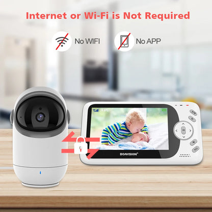 4.3" Wireless Video Baby Monitor with Pan/Tilt Camera, Two-Way Audio & Night Vision - VB801